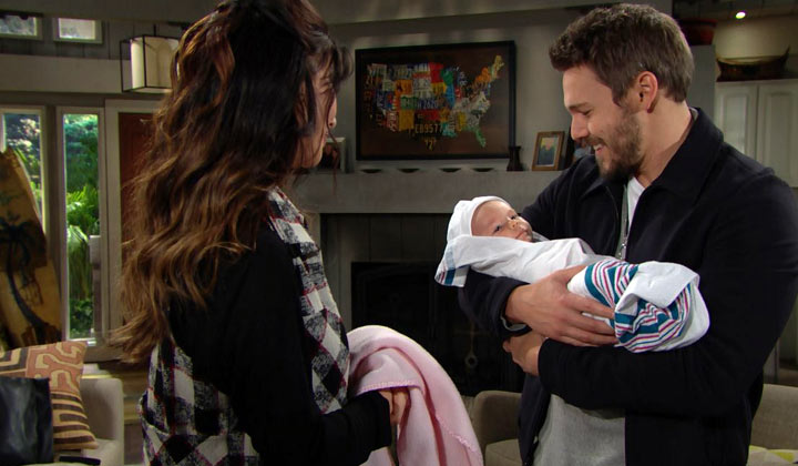 Liam feels an instant connection to the infant Steffy is adopting