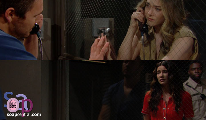 Steffy and Hope both visit Liam in jail