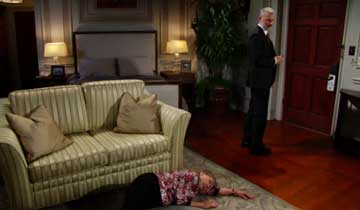Dina collapses during an argument with Graham
