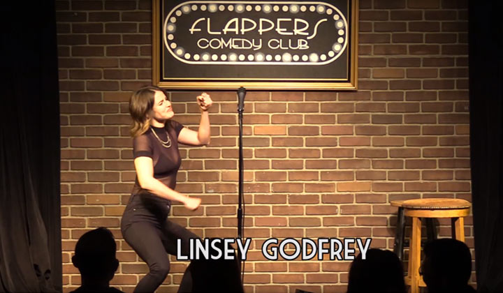 WATCH: Linsey Godfrey jokes about being a "bad mom" in her stand-up comedy debut