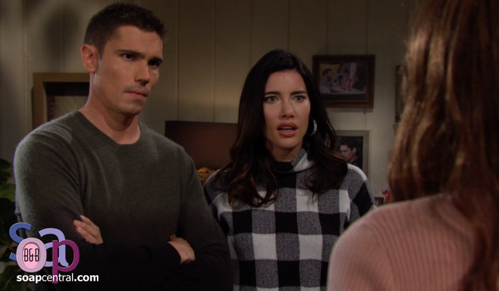 Taylor convinces Steffy to open her home to Sheila