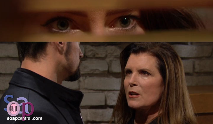 Steffy follows Thomas to a back-alley meeting with Sheila
