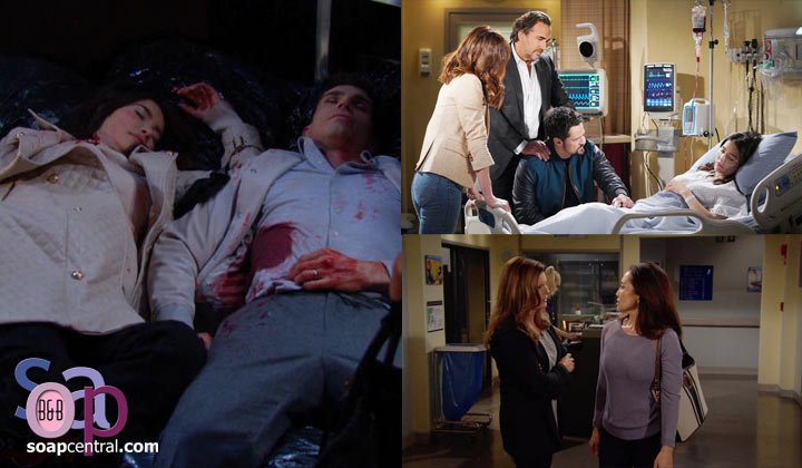 Sheila shot Steffy and staged a robbery scene in the alley, Finn was killed, and Steffy clung to life