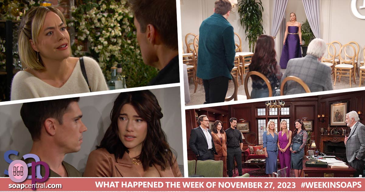 The Bold and the Beautiful Recaps The week of November 27, 2023 on B&B