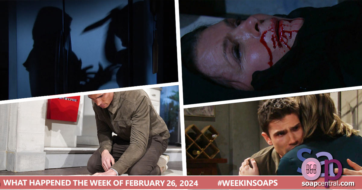 Steffy stabbed and killed the trespassing Sheila. Hope comforted a devastated Finn.