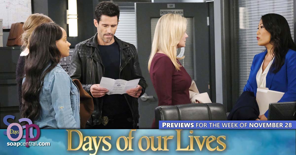 DAYS Spoilers for the week of November 28, 2022 on Days of our Lives | Soap Central