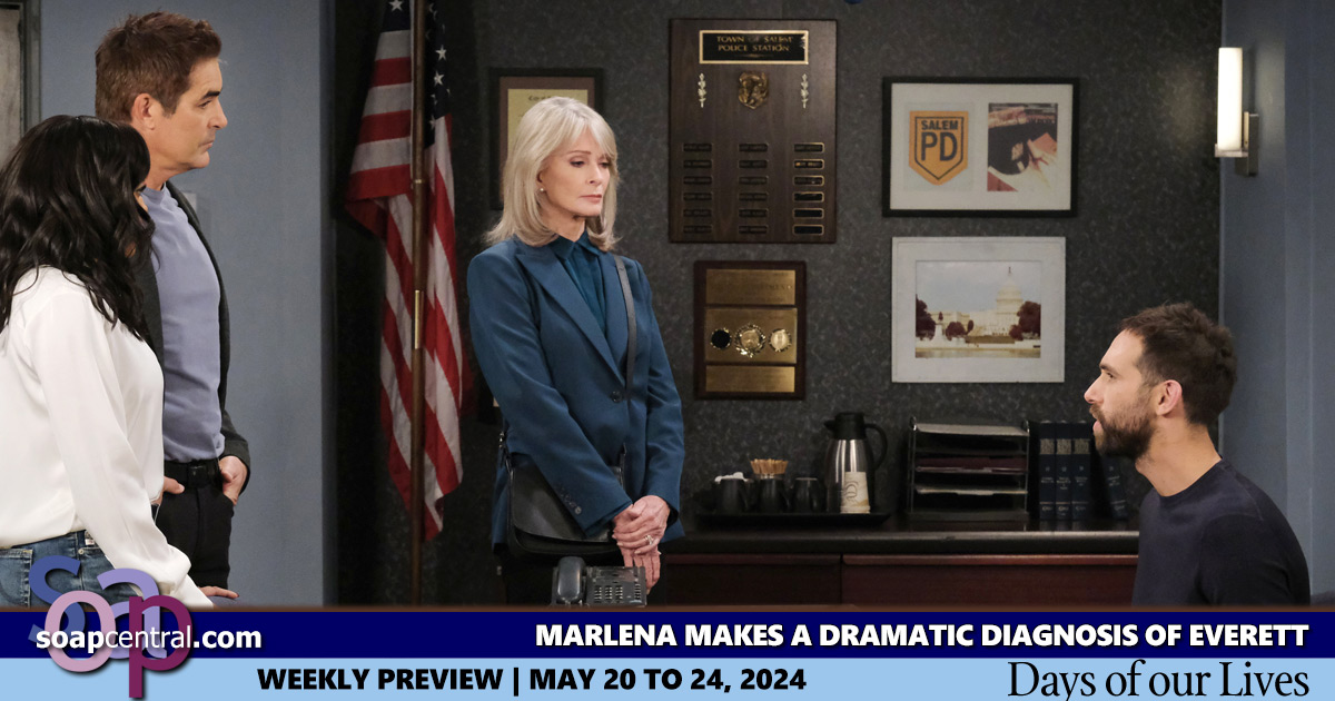 Days of our Lives Scoop: Marlena makes a dramatic diagnosis of Everett (Spoilers for the week of May 20, 2024 on DAYS)