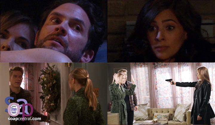 Gabi returned to Salem, but Jake rejected her, and Ava intervened when Allie pointed a gun at Tripp