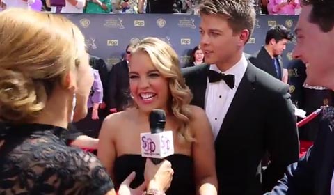 On the 2015 Daytime Emmys Red Carpet: Kristen Alderson and Chad Duell