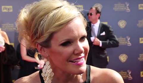 On the 2015 Daytime Emmys Red Carpet: Maura West