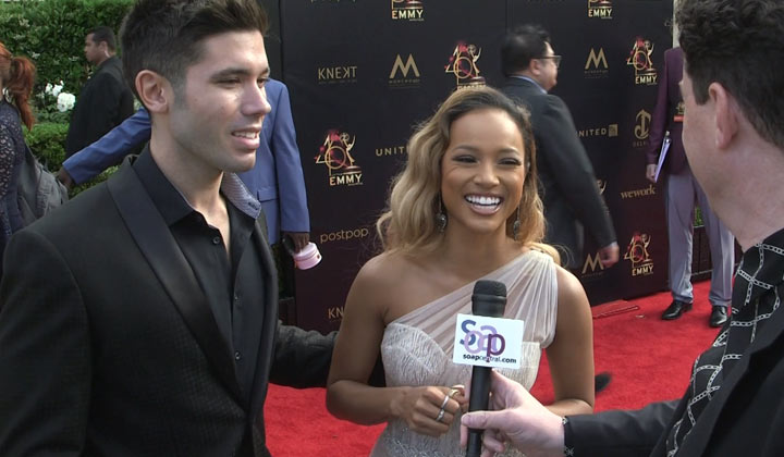 On the 2019 Daytime Emmys Red Carpet: Kristos Andrews and Karrueche Tran | Soap Central