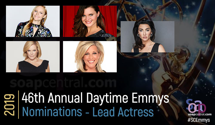 2019 Daytime Emmy Lead Actress nominees: Marci Miller, Heather Tom, Maura West, Jacqueline MacInnes Wood, and Laura Wright