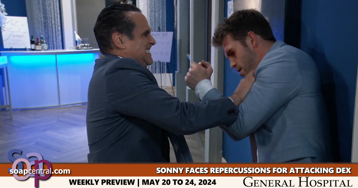 General Hospital Scoop: Sonny faces repercussions for attacking Dex (Spoilers for the week of May 20, 2024 on GH)