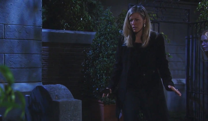 Nelle continues to haunt Carly, this time at Morgan's grave