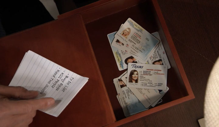 Ryan's box of driver's licenses and a to do list