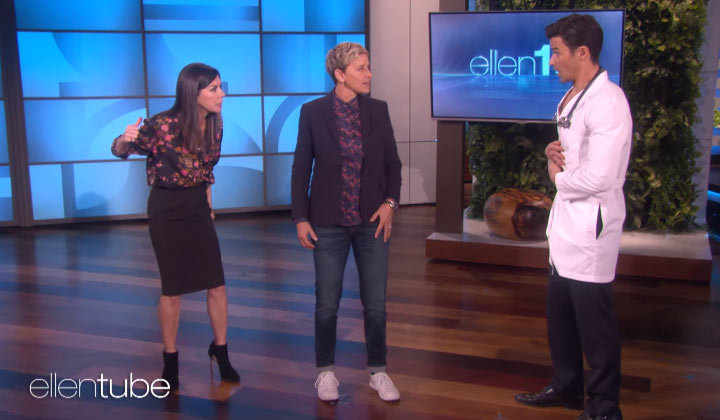 Finola Hughes catches Matt Cohen playing doctor with Ellen Degeneres on the Ellen Show
