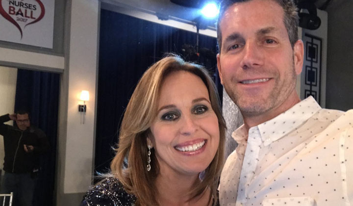 Photo of a Genie Francis and General Hospital executive producer Frank Valentini at the 2017 Nurses Ball