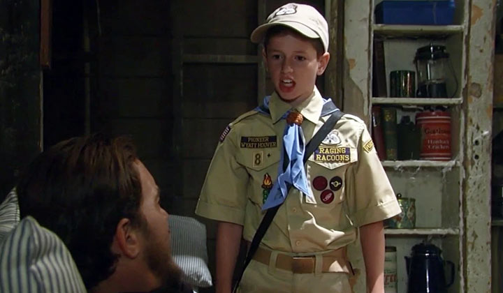 Patrick Gibbons Jr. returns as General Hospital's Wyatt Hoover; little scout has big surprise