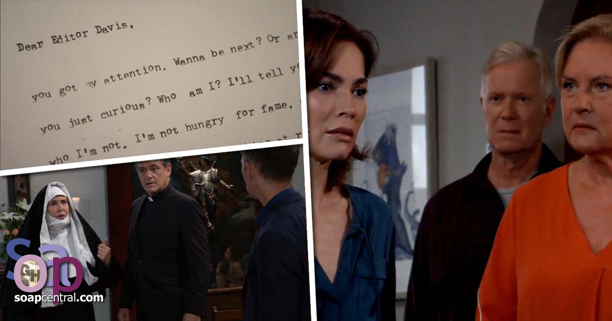 Elizabeth confronted her parents and learned the details of Reiko's death. Heather was revealed to have a flesh-eating illness. The Hook sent a letter to Alexis.