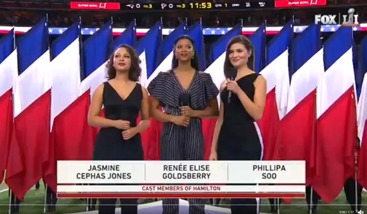 Renée Elise Goldsberry, Hamilton co-stars slay at Super Bowl LI