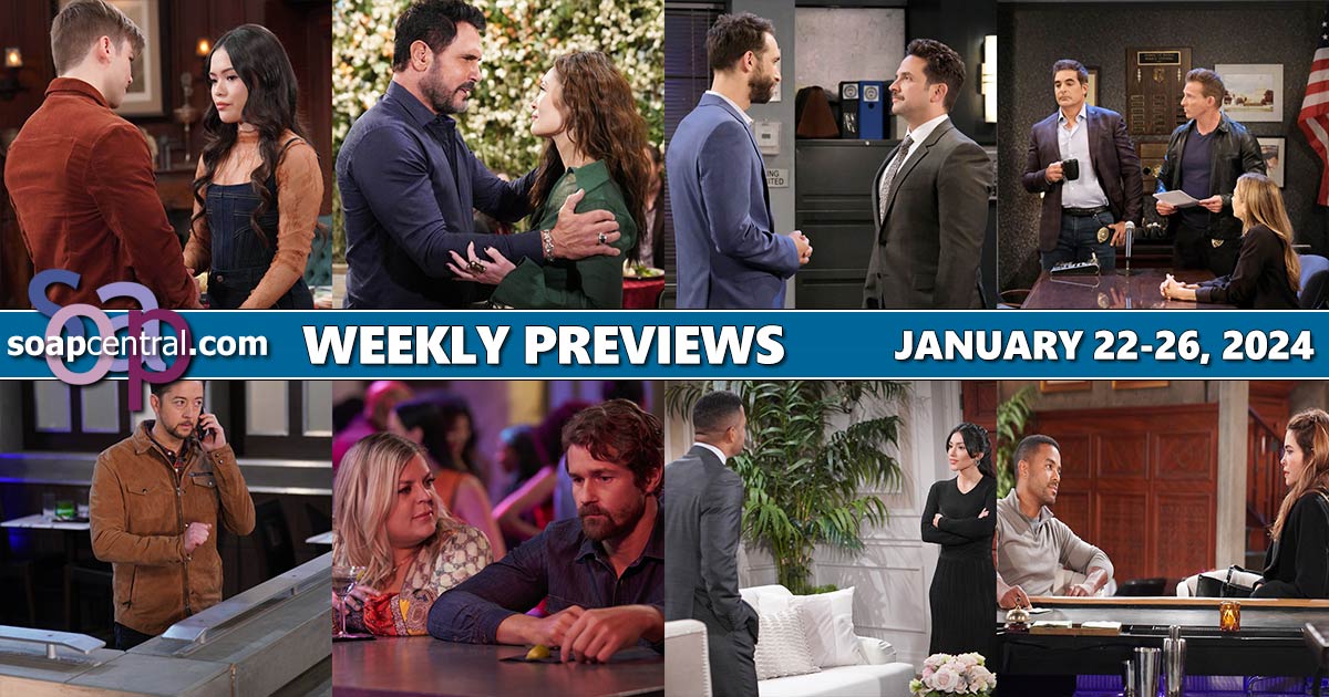WHAT YOU MISSED: Recaps for the Week of January 22, 2024, on B&B, DAYS, GH, and Y&R