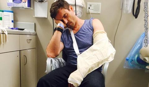 Ouch! Y&R's Daniel Goddard breaks his elbow
