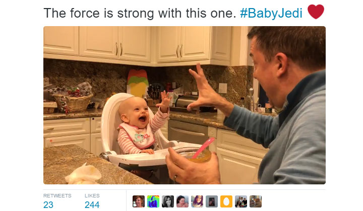 WATCH: Soap star's baby has epic Star Wars moment