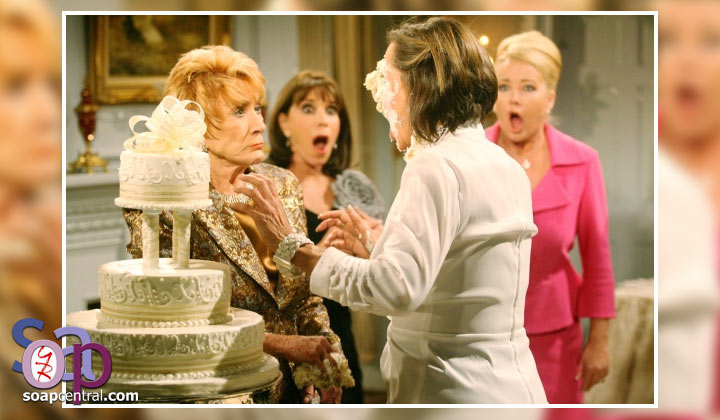 Katherine and Jill get into a food fight with a wedding cake (April 3, 2009)