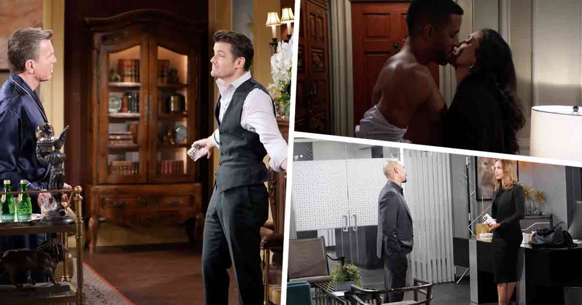 Y&R Week of July 8, 2024: Kyle relished announcing his new position at Glissade to Jack. Nate and Audra got passionate. Lily agreed to stay with Billy at Chancellor.